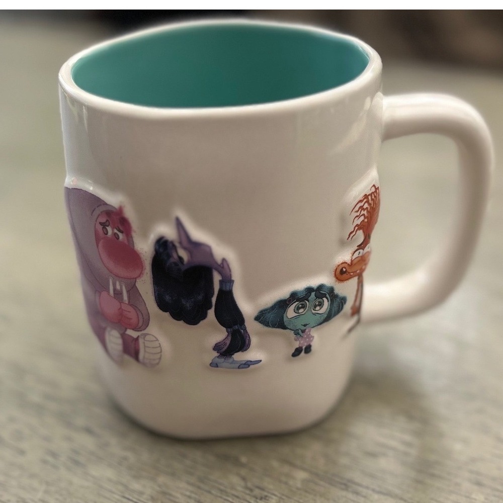 Rae Dunn Disney Pixar Inside Out 2 In A Mood Mug Teal Interior Emotions Cup